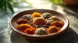 Assiette d'épices indienne