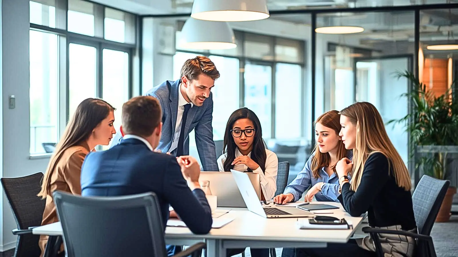Réunion professionnelle au bureau